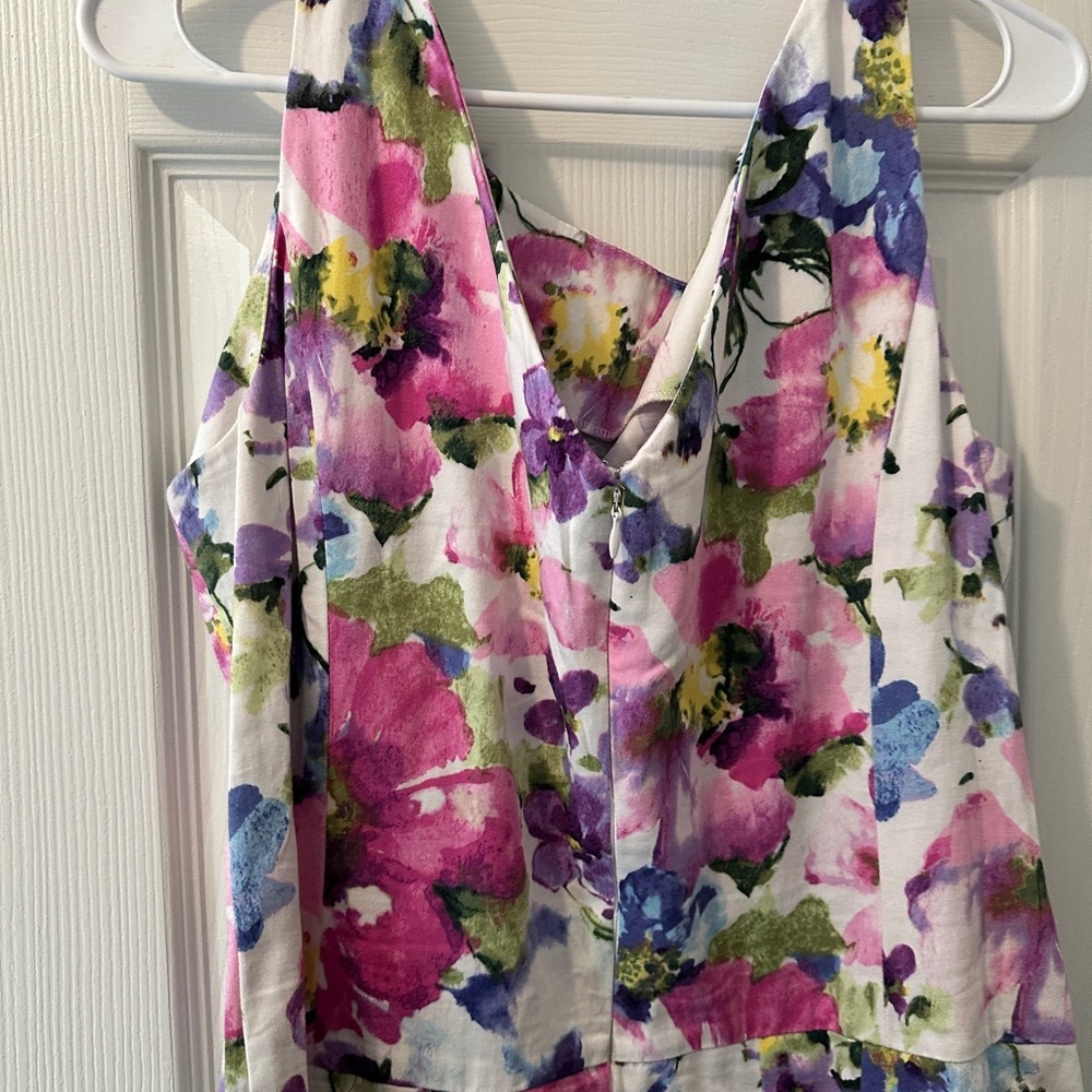 American Living Floral Sleepless Shift Dress Back Zipper Size 16 - Picture 3 of 4